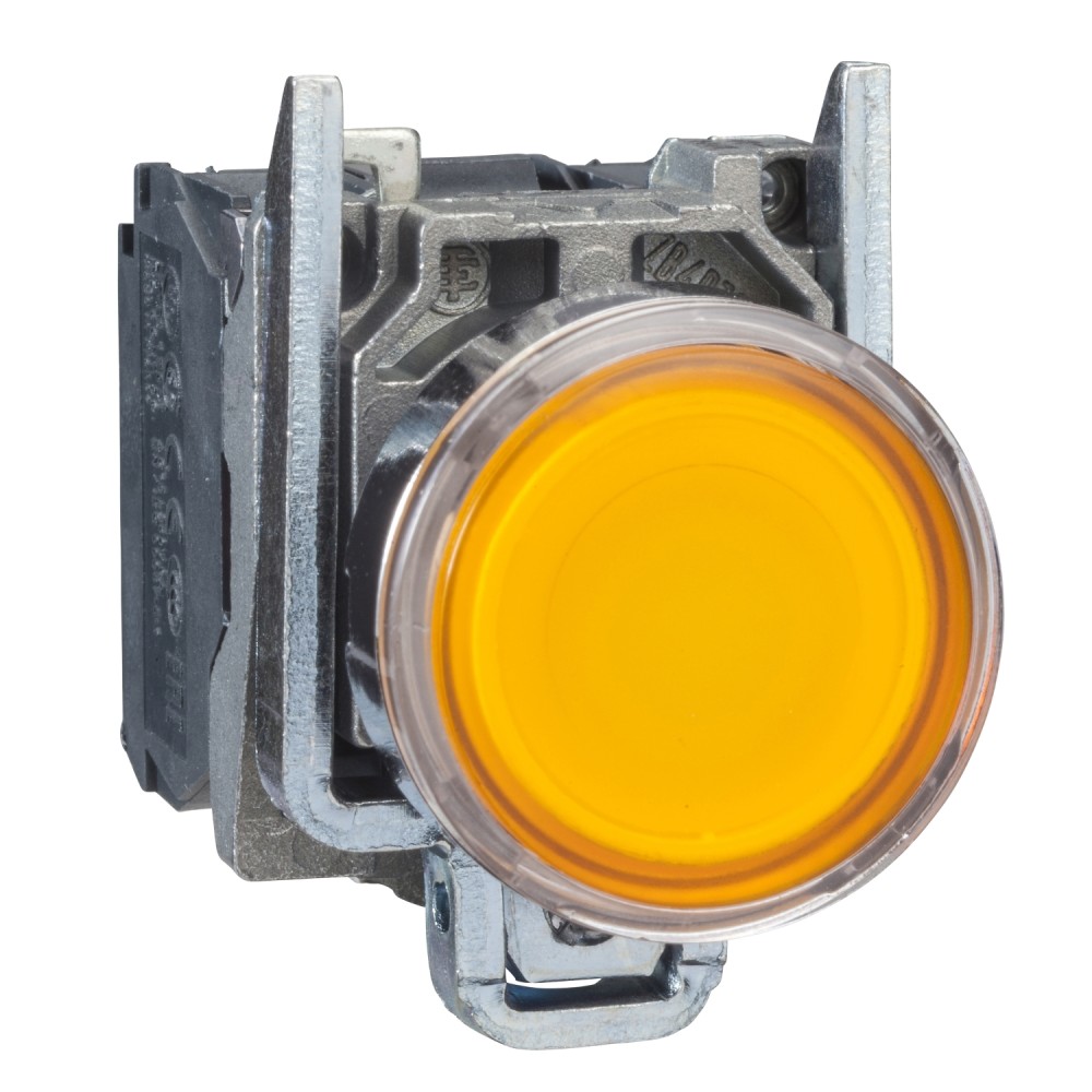 PULSADOR LUMIN. RASANTE METAL NARANJA 22MM 24VAC/DC C/LED 1NA+1NC HARMONY XB4BW35B5