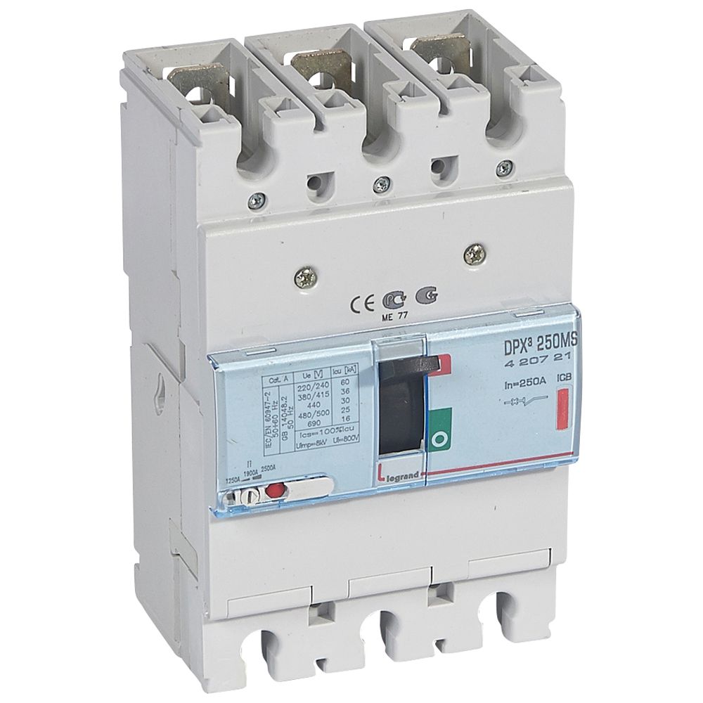INTERRUPTOR AUT CAJA MOLD 3P TM REGUL 200-250A 36KA 400VAC DPX3 250 420721