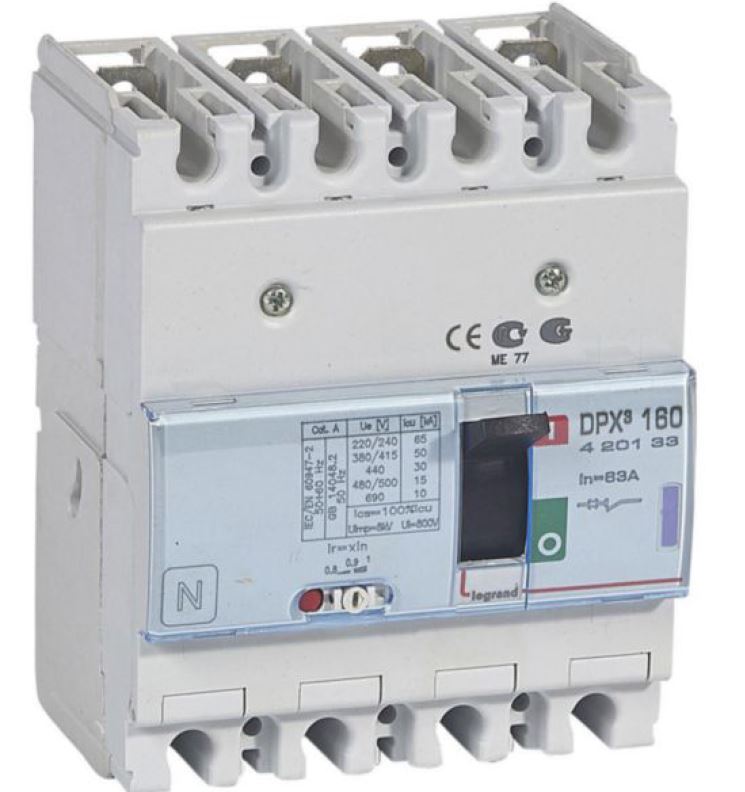 INTERRUPTOR AUT CAJA MOLD 4P TM REGUL 50.4-63A 50KA 380/415VAC DPX3 160 420133