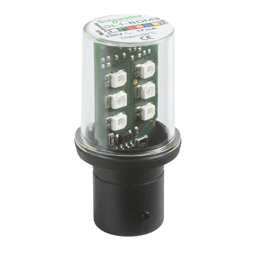 LAMPARA LED PERMANENTE VERDE BA15D 230VAC HARMONY DL1BDM3