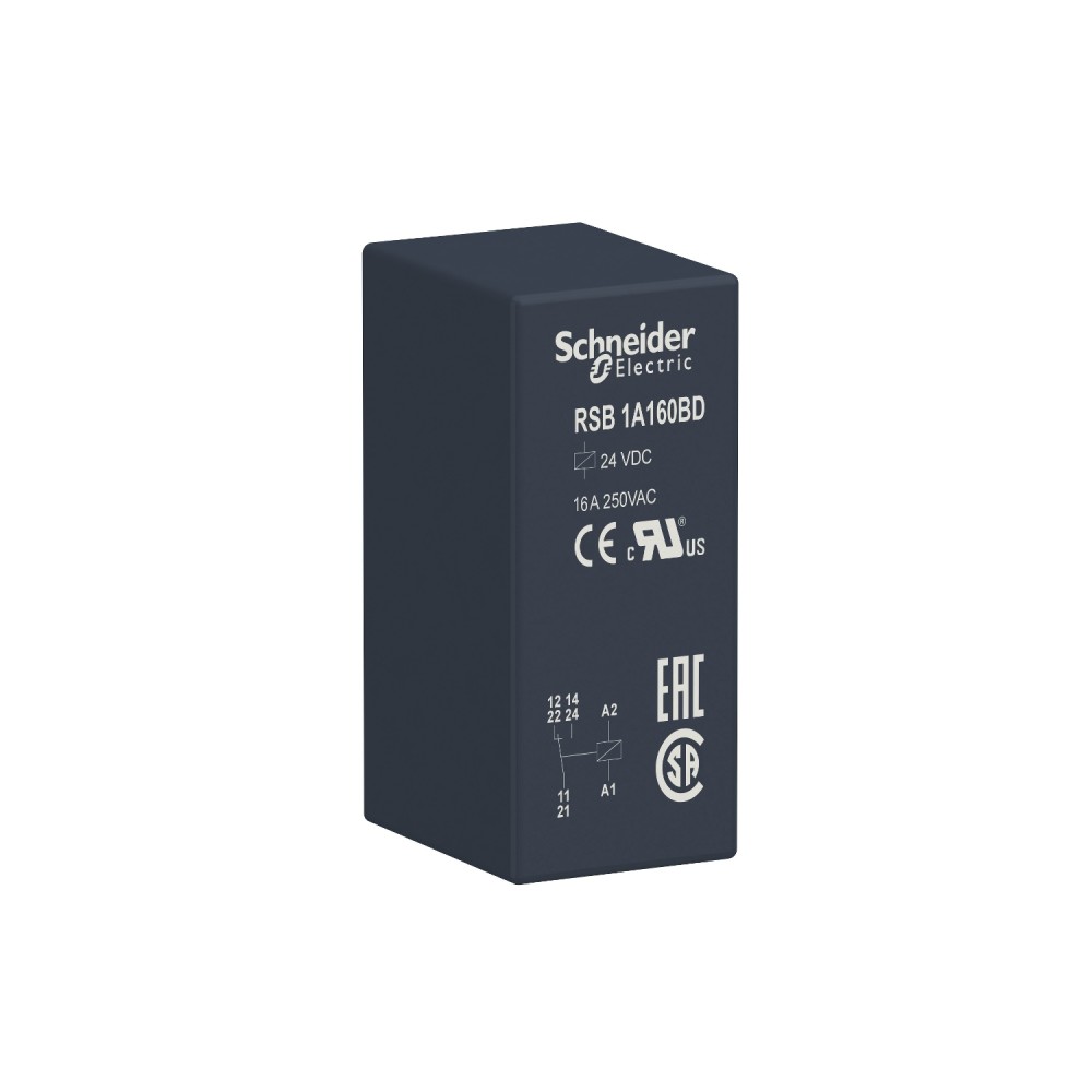 RELE INTERFASE ENCHUFABLE 24VDC 16A 1NANC ZELIO RSB1A160BD