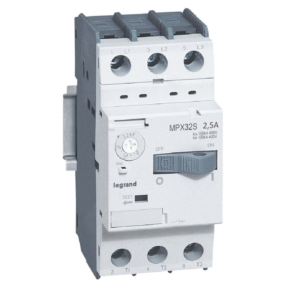 GUARDAMOTOR MAGNETO-TERMICO 3P 1.6-2.5A 415VAC 100KA MPX3 32S 417306