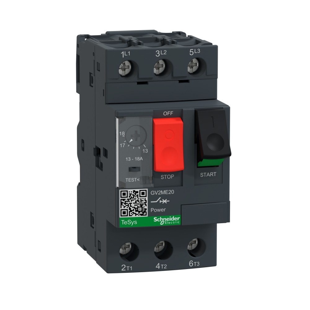 GUARDAMOTOR MAGNETO-TERMICO 3P 13-18A 400/415VAC 15KA TESYS GV2ME20