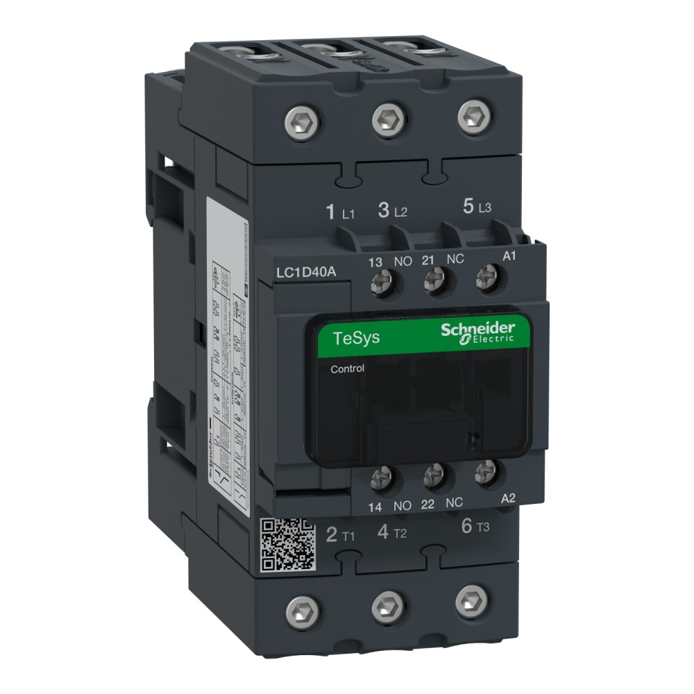 CONTACTOR POTENCIA MAGNETICO 3P 40A AC3 440VAC 1NA+1NC TESYS LC1D40AR7