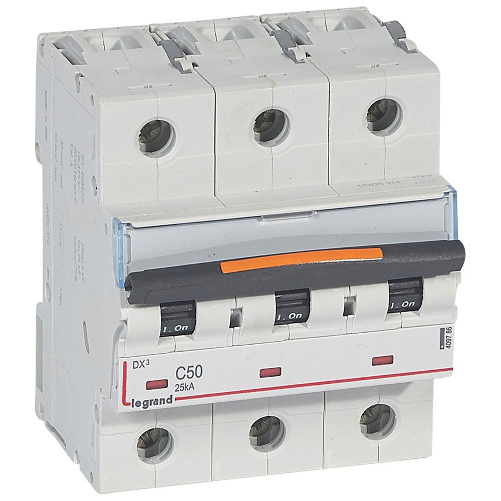 INTERRUPTOR AUT RIEL 3P 50A 400VAC CURVA C 25KA DX3 409786