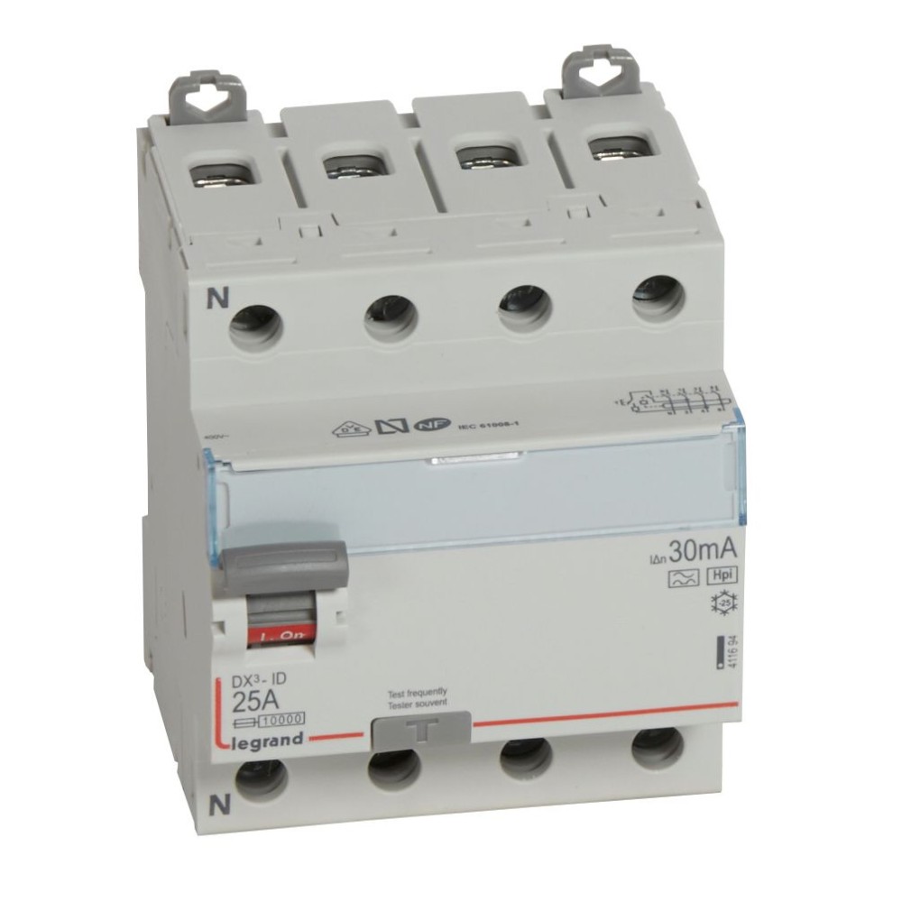 INTERRUPTOR DIFERENCIAL 4P 25A 380-415VAC 30MA HPI DX3 ID 411694
