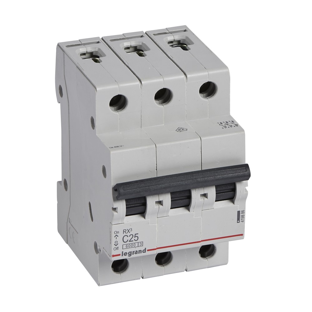 INTERRUPTOR AUT TERMOMAG P/RIEL 3P 25A 230/400VAC 10/6KA RX3 419886