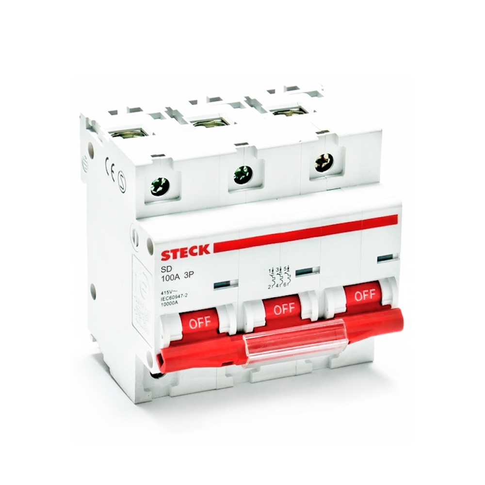 INTERRUPTOR AUT TERMOMAG P/RIEL 3P+N 100A 230/400V 10KA SDD4C100