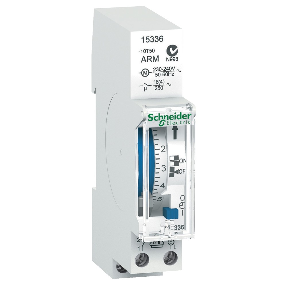 INTERRUPTOR HORARIO ANALOG DIARIO 230VAC 16A 100H 1NA ACTI 9 IH 15336
