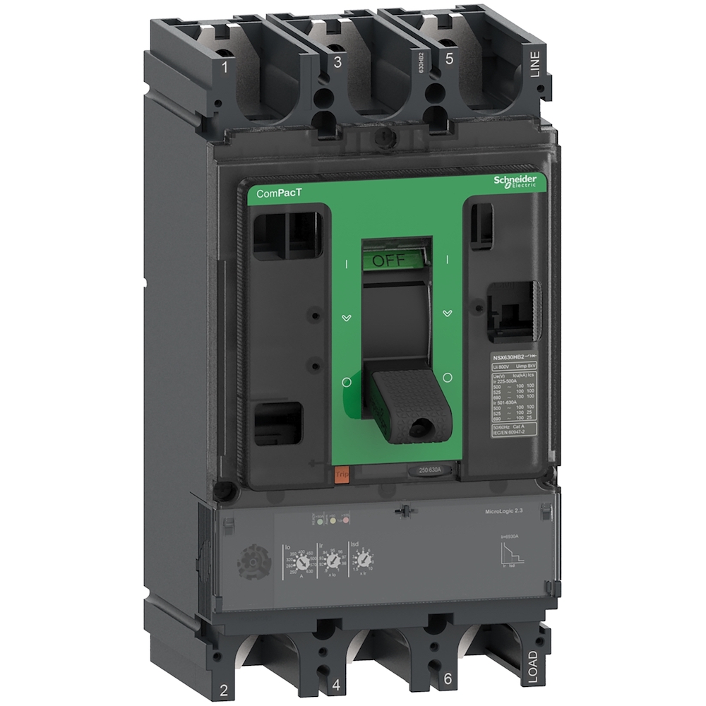 INTERRUPTOR AUT CAJA MOLD 3P REGUL 252-630A 50KA 440VAC MICROLOG 2.3 NSX630N C63N32D630 (REEMPLAZA-LV432893)