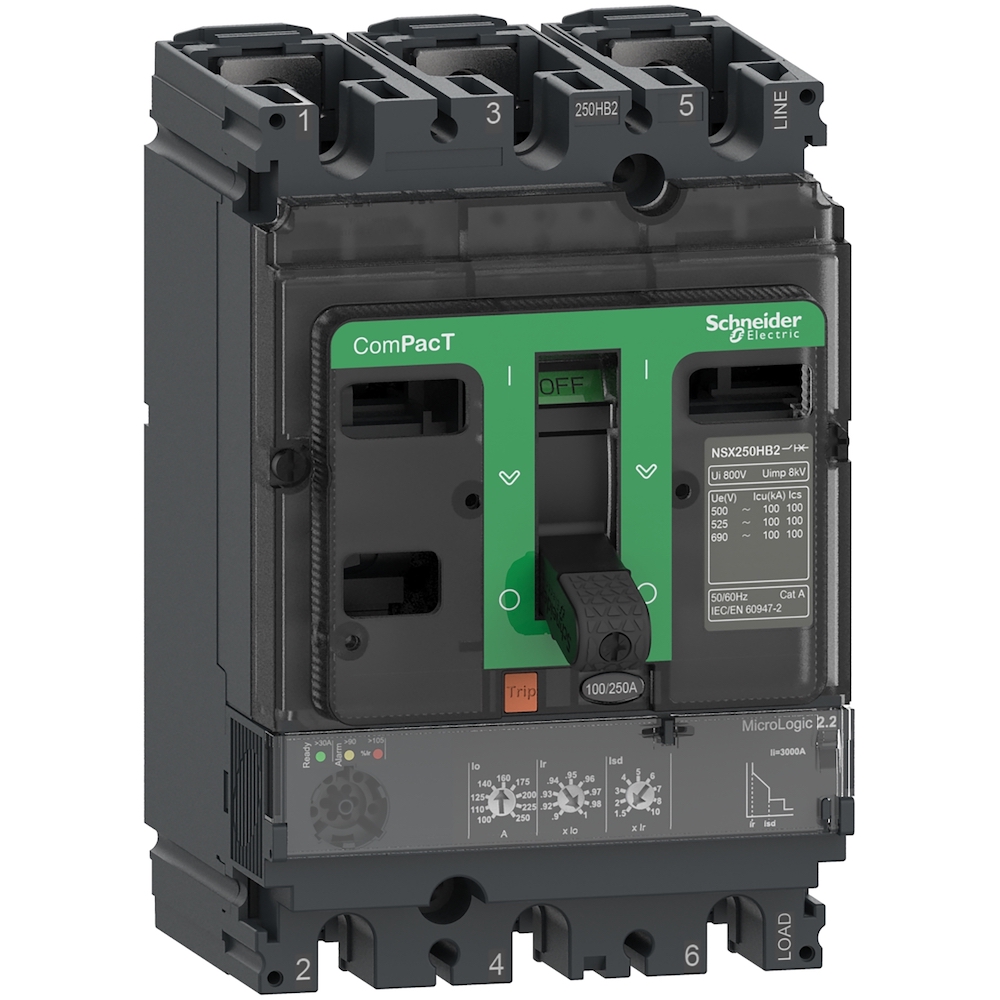 INT TERMOMAGNETICO AUTOMATICO 40-100 A 2.2 NSX100F 85/36/35 KA 220/380/440V C10F32D100 (REEMPLAZA-LV429770)