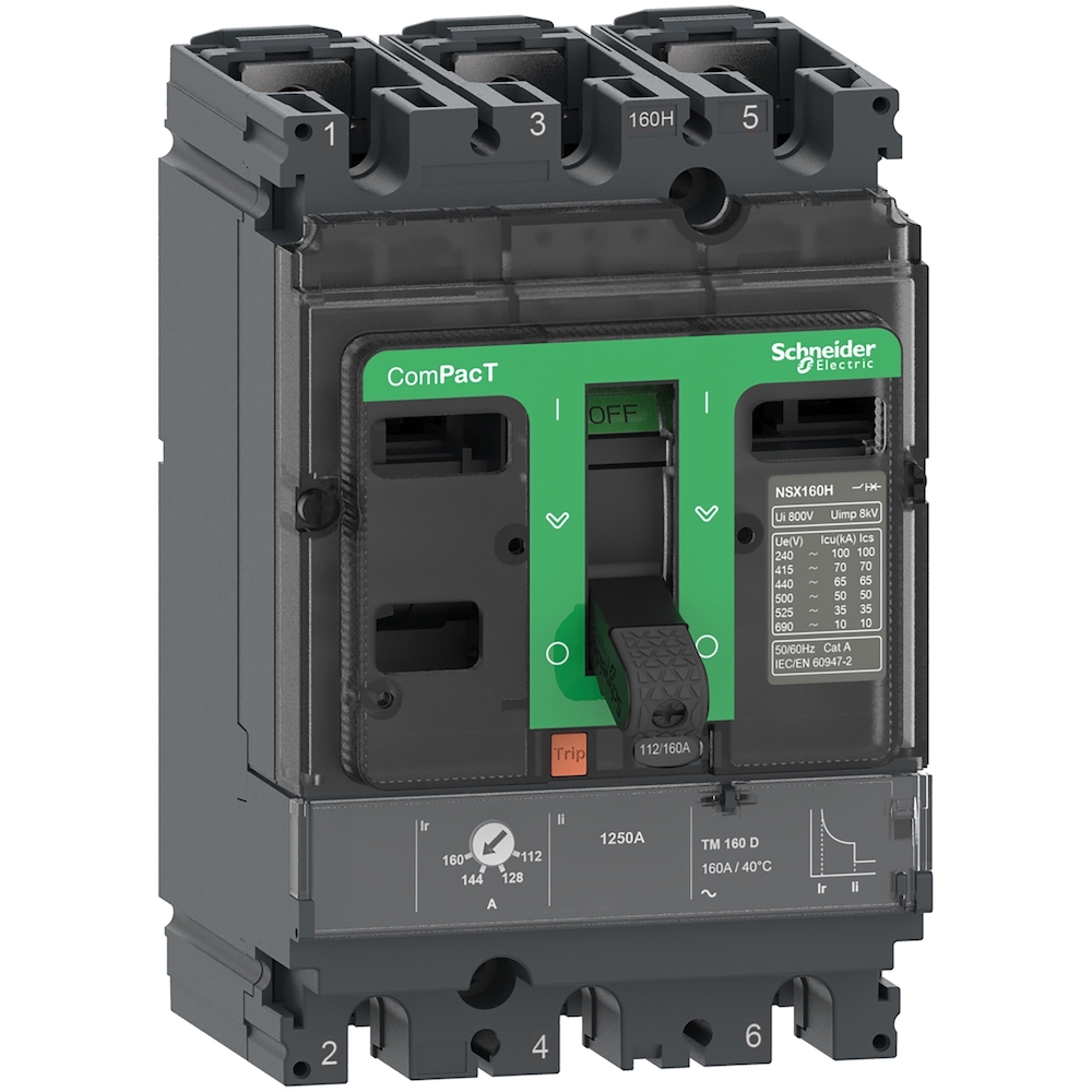 INTERRUPTOR AUT CAJA MOLD 3P REGUL 112-160A 36KA 440VAC NSX160F C16F3TM160 (REEMPLAZA LV430630)