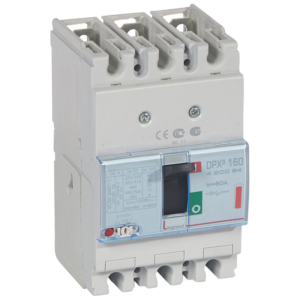 INTERRUPTOR AUT CAJA MOLD 3P REGUL 64-80A 36KA 400VAC DPX3 160 420084