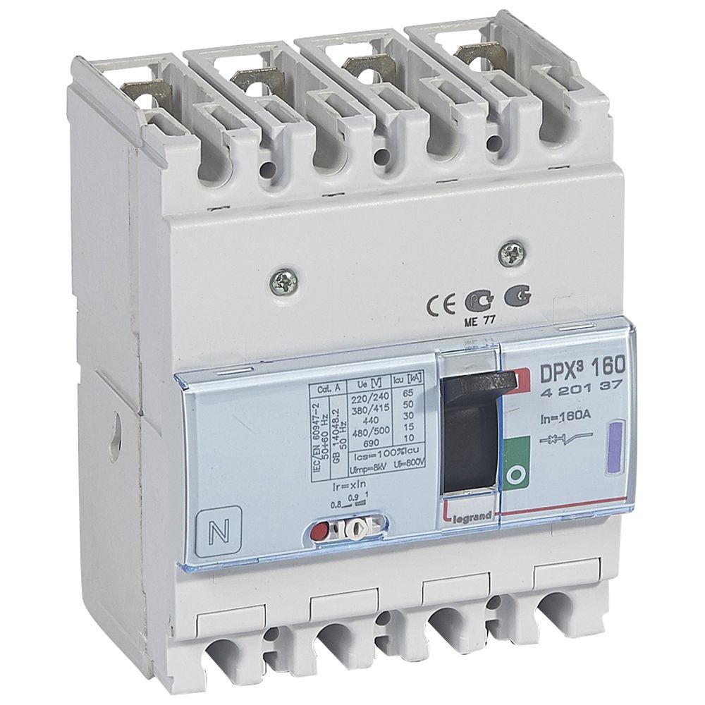 INTERRUPTOR AUT CAJA MOLD 4P REGUL 128-160A 50KA 400VAC DPX3 160 420137