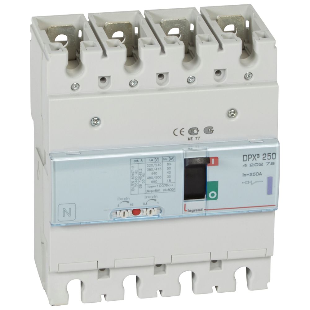 INTERRUPTOR AUT CAJA MOLD 4P REGUL 200-250A 50KA 400VAC DPX3 250 420279
