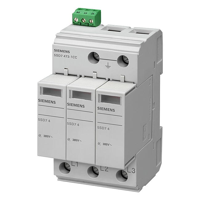 DESCARGADOR SOBRETENS TIPO 2; UC 600V AC 3 POLOS 5SD7473-1