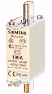 FUSIBLE NH 000 TIME DELAY 500VAC/250VDC 100A 120KA GL-GG  3NA3830