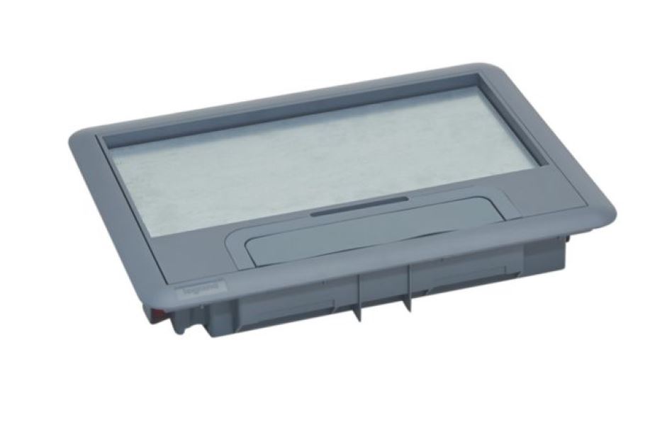 CAJA TOMACORRIENTE PISO EMPOTRABLE 8/12 MOD C/TAPA GRIS 088000