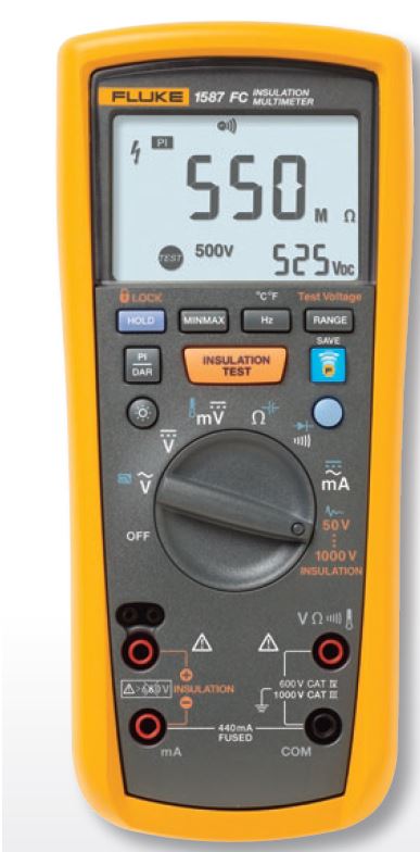 MULTIMETRO DIGITAL DE AISLAMIENTO 1000V 10A CAT-III/IV FLUKE-1587 FC
