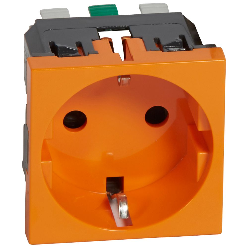 DADO TOMACORRIENTE SCHUKO 2 MOD NARANJA 2P+T 250V MOSAIC 077217