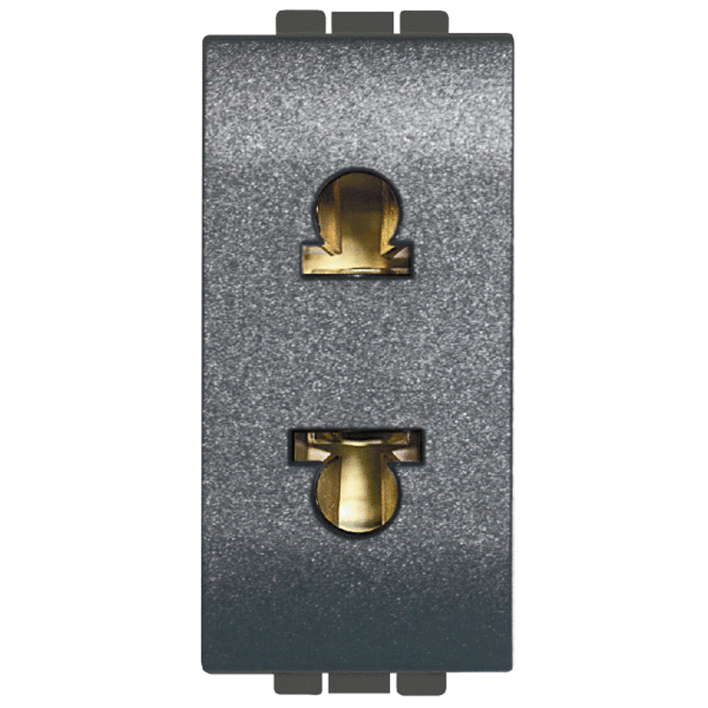 DADO TOMACORRIENTE UNIVERSAL 1 MOD NEGRO 2P 16A 127/250V LIVINGLIGHT L4125S