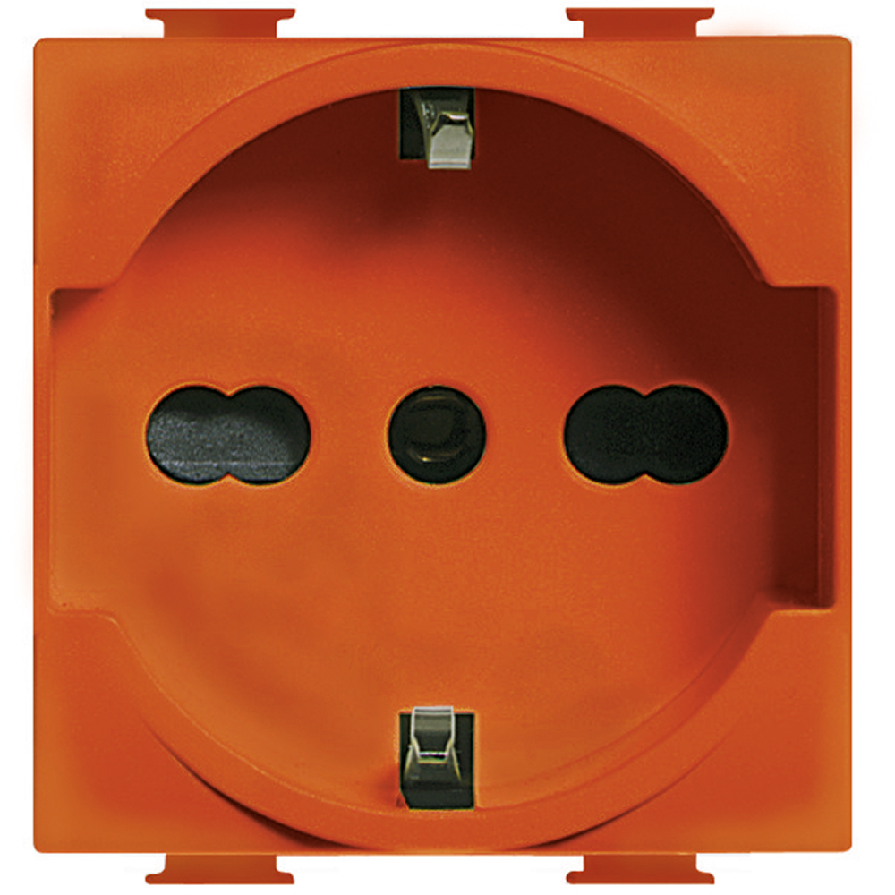 DADO TOMACORRIENTE SCHUKO 2 MOD NARANJA 2P+T 16A 250V MATIX A5440X16A