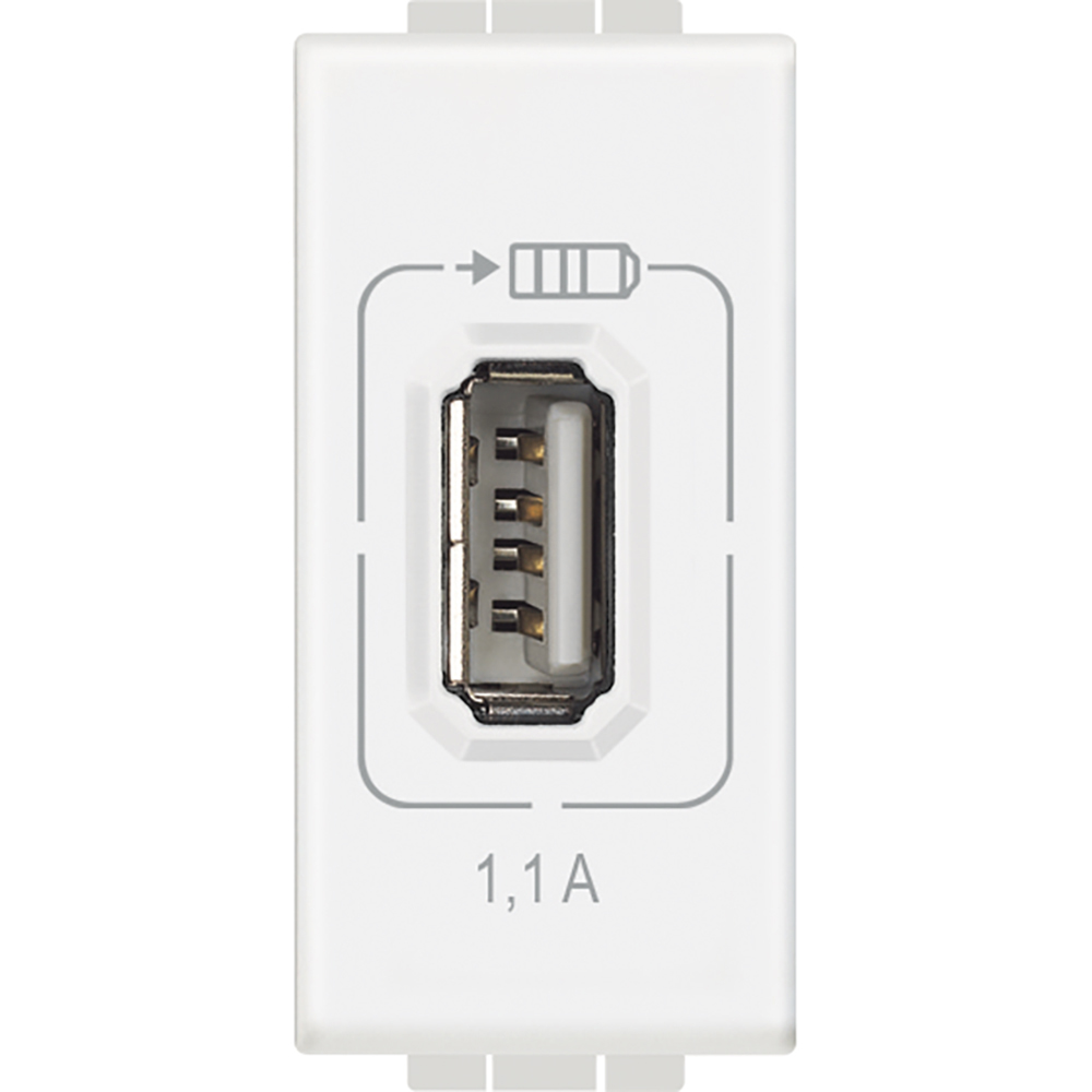 DADO TOMA CARGADOR USB BLANCO 1 MOD LIVINGLIGHT N4285C1