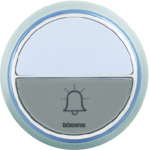 PULSADOR LUMIN. P/TIMBRE INALAMBRICO BLANCO C/LED 3 TONOS 393018D