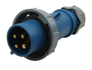 ENCHUFE IND AEREO 3P+T 32A 230V AZUL 9H IP67 293