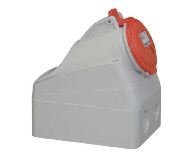 TOMA INDUSTRIAL ADOSABLE 3P+T 16A 380/415VAC ROJO 6H IP44 555158