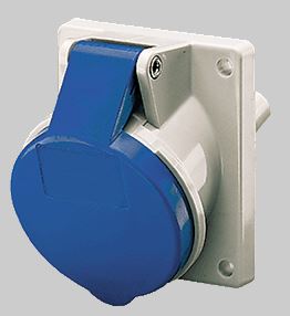 TOMA INDUSTRIAL EMPOTRADO 3P+T 16A 230V AZUL 9H IP44 1466