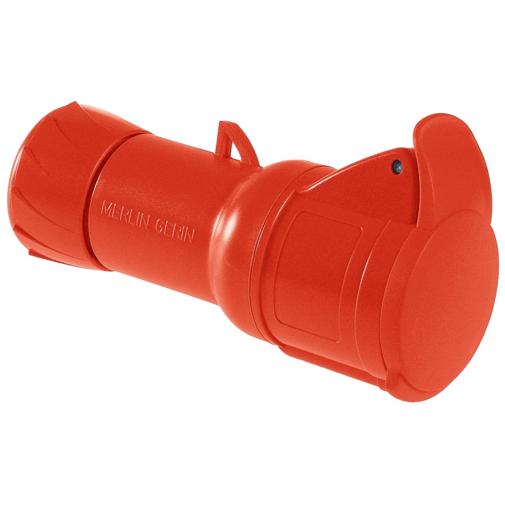 TOMA INDUSTRIAL AEREO 3P+T 32A 380/415VAC ROJO 6H IP44 PKY32M434