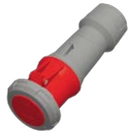 TOMA INDUSTRIAL AEREO 3P+T 63A 400V ROJO 6H IP67 3408