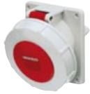 TOMA INDUSTRIAL EMPOTRADO 3P+T 32A 440V ROJO 3H IP67 2123A
