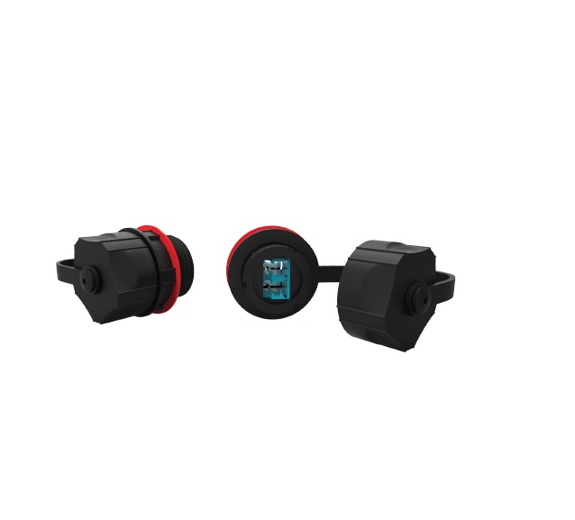 ADAPTADOR OPTICO INDUSTRIAL IP67 NEGRO MM LC-UPC