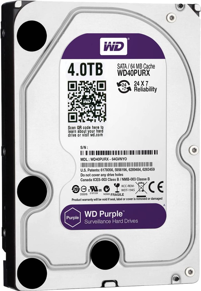 DISCO DURO SERIE PURPURA P/DVR/NVR 4TB WESTER DIGITAL WD40PURX
