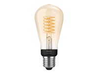 Philips Hue White - Bombilla con filamento LED - forma: ST64 - E27 - 7 W (equivalente 40 W) - clase G
