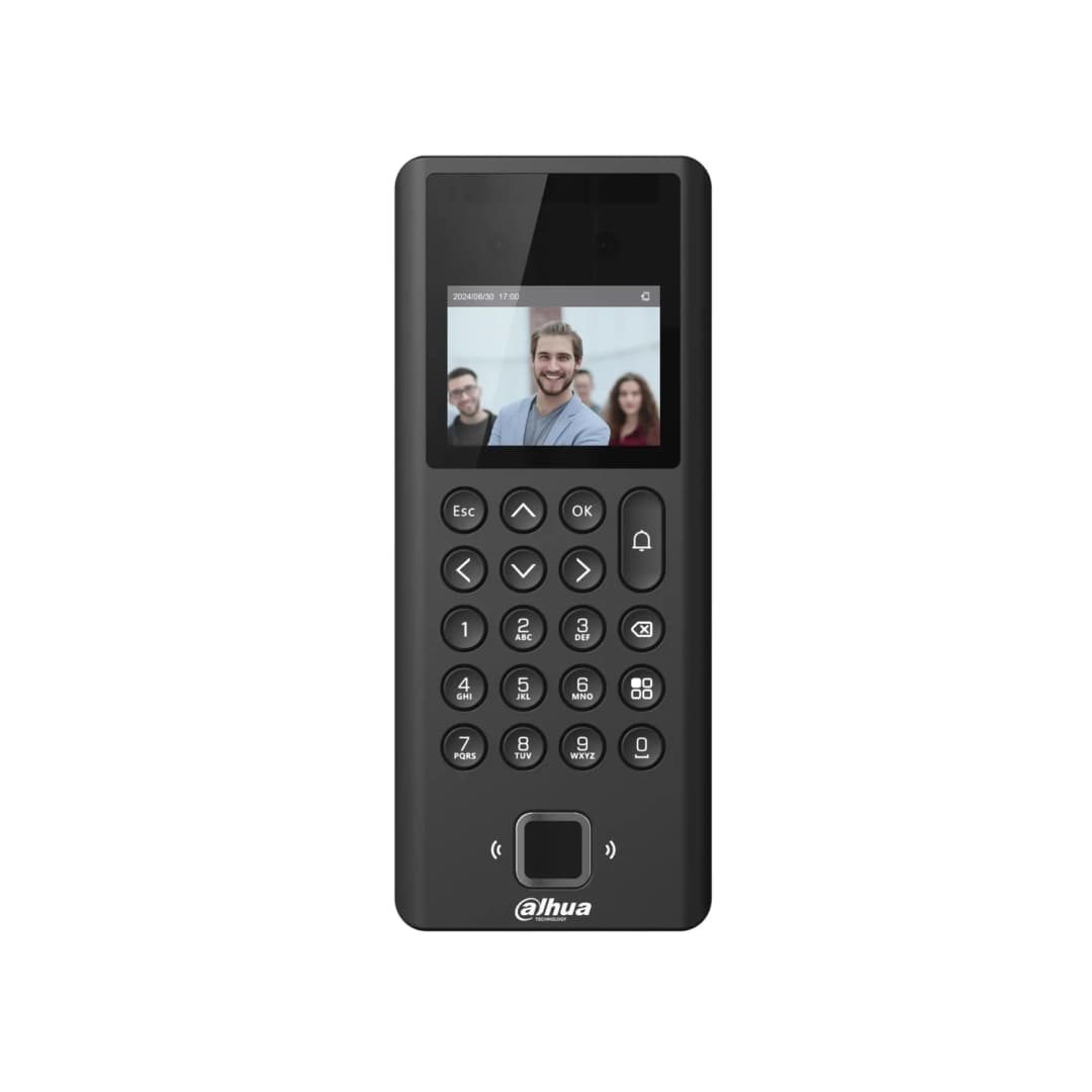 DHI-ASI3204E TERMINAL DE CONTROL DE ACCESO ROSTRO + HUELLA + TARJETA + CLAVE, PANTALLA 2.4", TCP/IP