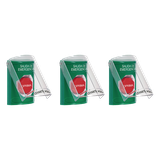 Paquete de 3 Botones con 3 Diferentes Métodos de Activación y 3 Mensajes Diferentes, Color Verde