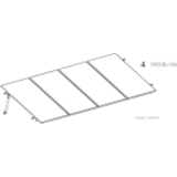 Kit Basel Sistema de Montaje Solar para 4 Módulos / Inclinación 10° / Para Módulo 645 W / Dimensiones del Módulo 2.382 m (7.8 ft) x 1.134 m (3.7 ft) / Velocidad de Viento 170 km/h / Losa Plana Una Fila