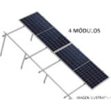 Kit Basel Sistema de Montaje Solar para 4 Módulos / Inclinación 10° / Para Módulo 645 W / Dimensiones del Módulo 2.382 m (7.8 ft) x 1.134 m (3.7 ft) / Velocidad de Viento 170 km/h / Losa Plana Doble Fila