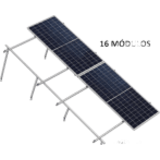 Kit Basel Sistema de Montaje Solar para 16 Módulos / Inclinación 10° / Para Módulo 645 W / Dimensiones del Módulo 2.382 m (7.8 ft) x 1.134 m (3.7 ft) / Velocidad de Viento 170 km/h / Losa Plana Doble Fila