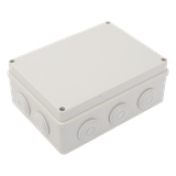Caja Derivación-Conexión de Plástico (140 X 190 X 76 mm) con 10 Glándulas de Goma. Para Instalaciones Comerciales, Residenciales e Industriales. Incluye Tornillería para su Tapa. Funciona También como Registro.