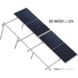 Kit Basel Sistema de Montaje Solar para 20 Módulos / Inclinación 10° / Para Módulo 645 W / Dimensiones del Módulo 2.382 m (7.8 ft) x 1.134 m (3.7 ft) / Velocidad de Viento 170 km/h / Losa Plana Doble Fila