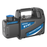 Bomba de Vacío General BV4C / Vacío Final 150 Micrones / Caudal 4 CFM (114 L/min) / Potencia 1/4 HP / Diseño Anti-Retroceso de Aceite / Montaje Superior del Motor / Válvula Antirretorno Integrada / Puerto 1/4 SAE