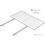 Kit Basel Sistema de Montaje Fotovoltaico Para 8 Módulos a 0° / Velocidad de Viento 170 km/h / Módulo 2.382 m x 1.134 m (7.81 ft x 3.72 ft) / Potencia 645 W