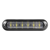 Luz Auxiliar Ultra Brillante IP67 de 6 LEDs, Color Rojo/Azul, con mica transparente y bisel negro
