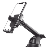 Soporte de Celular para Automóvil con Ventosa / Diseño de Sujecion en Triangulo / Ajustable 270° / Rotable / Estirable / Amplia Compatibilidad con dispositivos de 4'' a 7'' / Color Negro