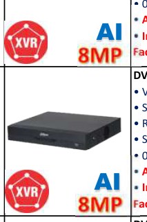 DH-XVR5108HS-4KL-I3/T GRABADOR XVR WIZSENSE SERIE I3 8CH PENTA-BRID 4K LITE, 1 BAHÍA HDD, AUDIO BIDIRECCIONAL POR COAXIAL