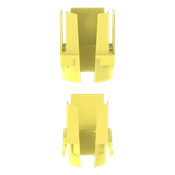 Tapa con 1 Salida a Tubo Corrugado de 1.5in (38mm), Para uso con Canaletas 2X2 FiberRunner™, Color Amarillo
